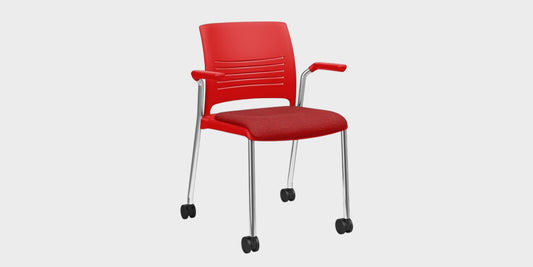 Poly Seat & Back With Arms and Castors